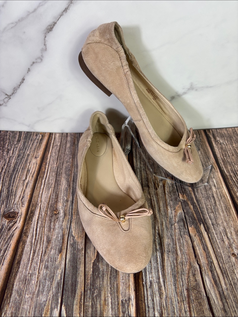 Cole Haan Kelra Blush Pink Suede Ballet Flats Women’s 10B Balletcore
 Coquette